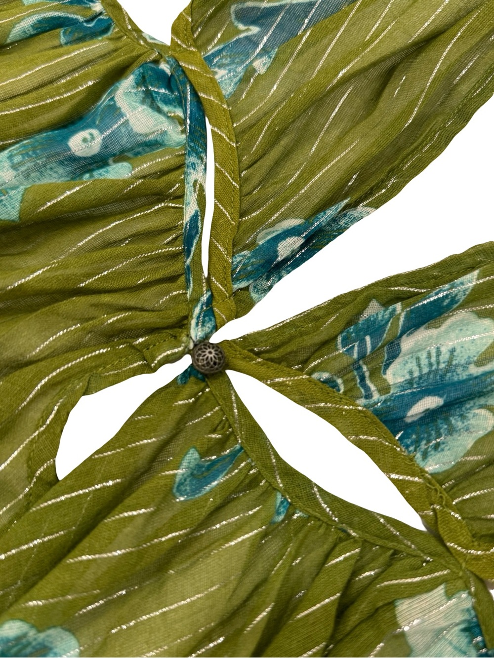 Anthropologie Green Floral Halter Maxi Dress - Picture 13 of 16